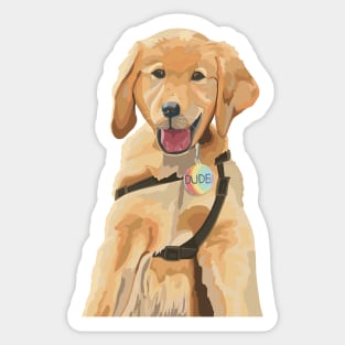 Dude the Golden Dog Sticker
